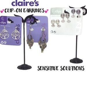 (5) Claire’s Stud & Dangle Clip-On Earrings- L17